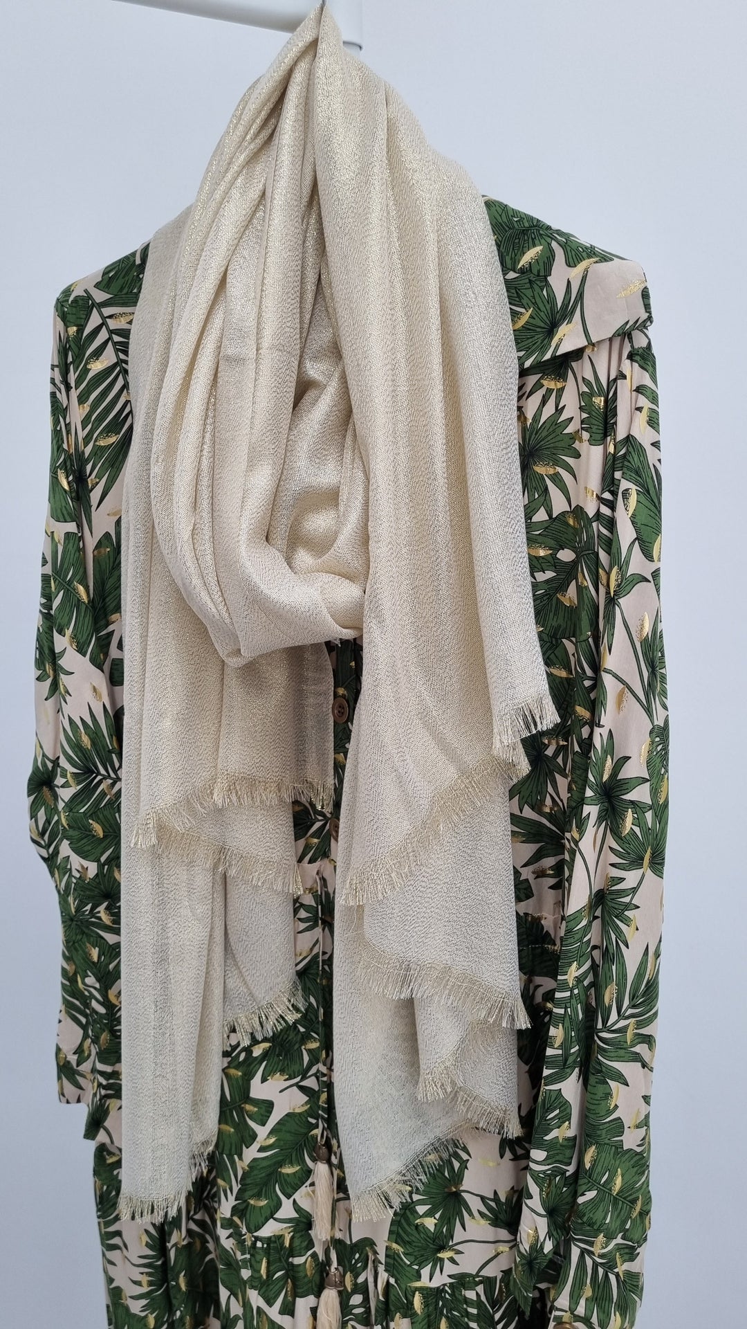 Oversized Metallic Scarf - Champagne Gold