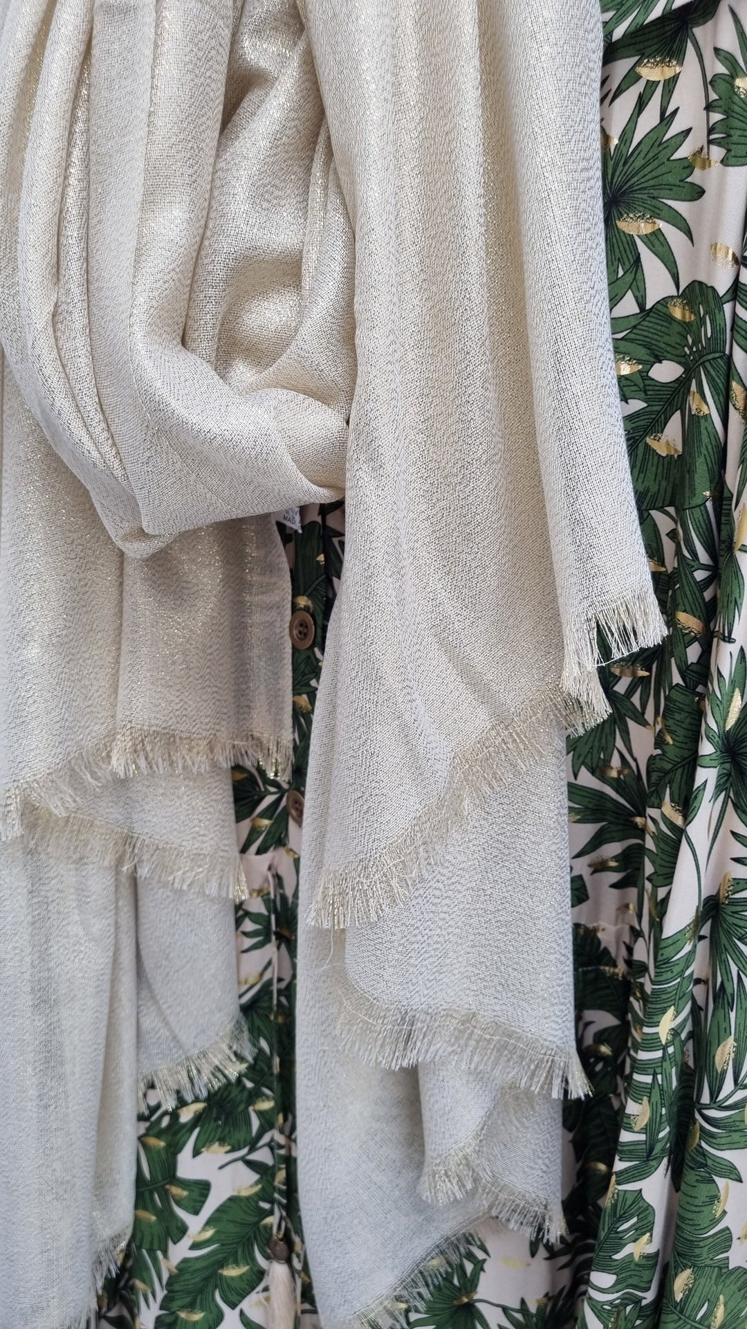 Oversized Metallic Scarf - Champagne Gold