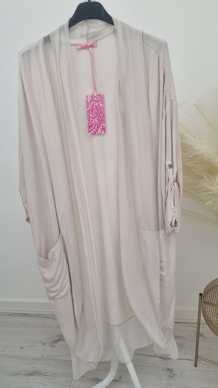 Portofino Longline Silk Trim Jacket - ( Choose your colour )