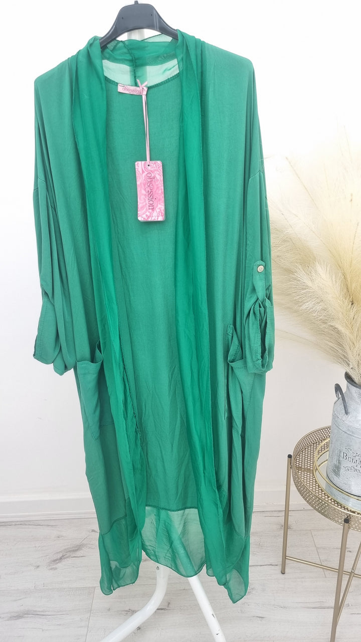 Portofino Longline Silk Trim Jacket - ( Choose your colour )