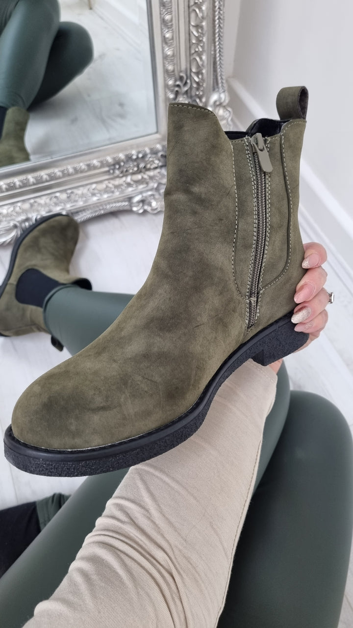 Kensington Ankle Boots - Khaki