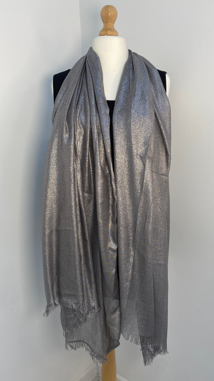 Oversized Metallic Scarf - Dark Silver