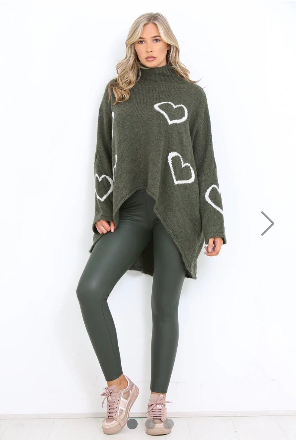 Lara Leather Look PU Leggings - Khaki (choose your Size)