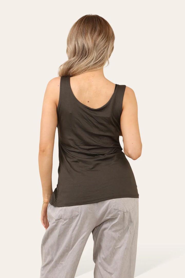 Double Layered Vest Top - (Chocolate) - (choose your Size)