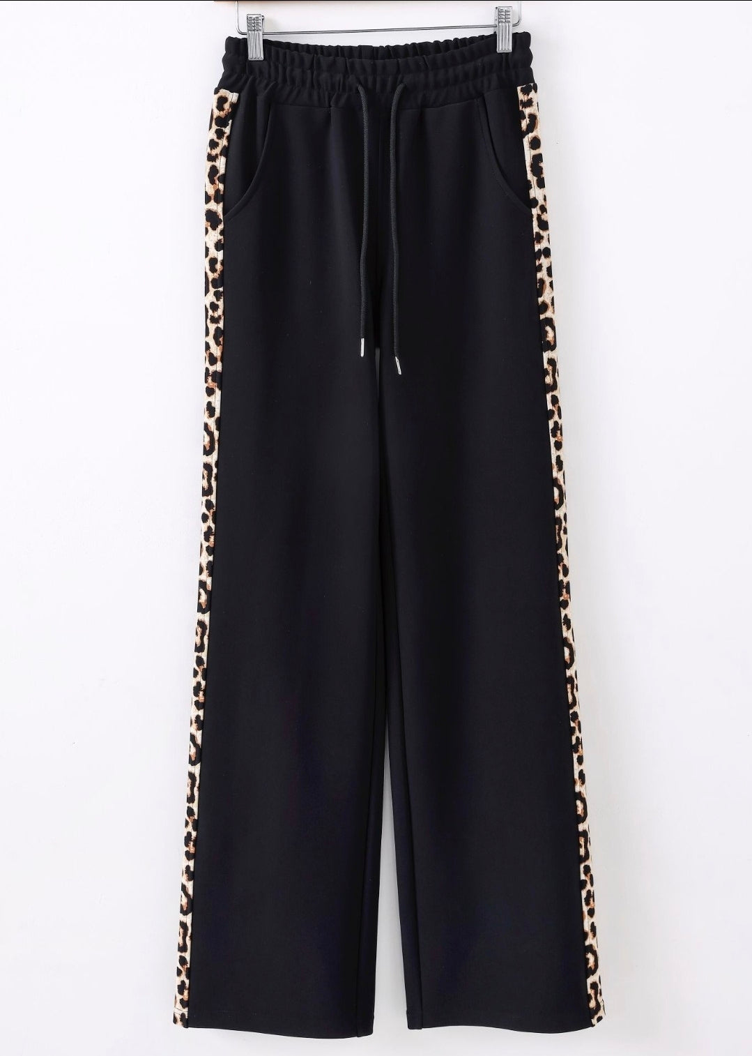 Lara Leopard Trim Wide Leg Jogger - (choose your Size)