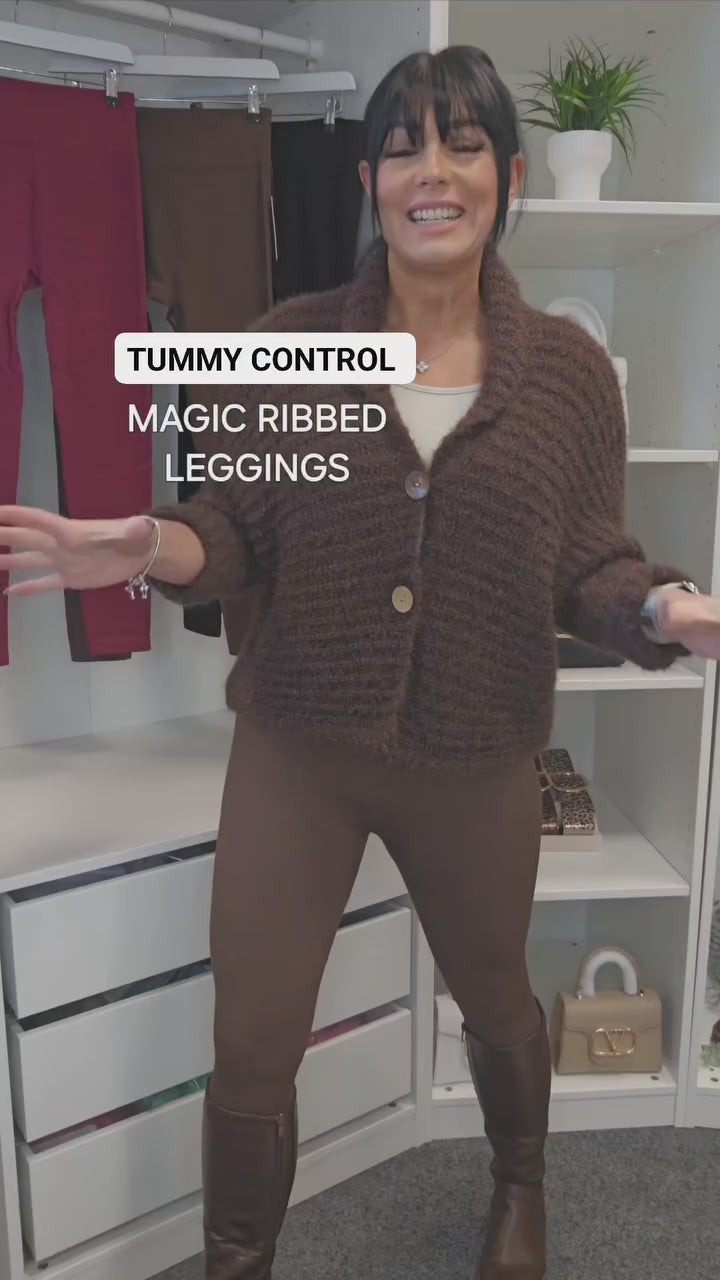 Magic Ribbed Leggings with Control (One Size/Curvy) - (choose your Colour)