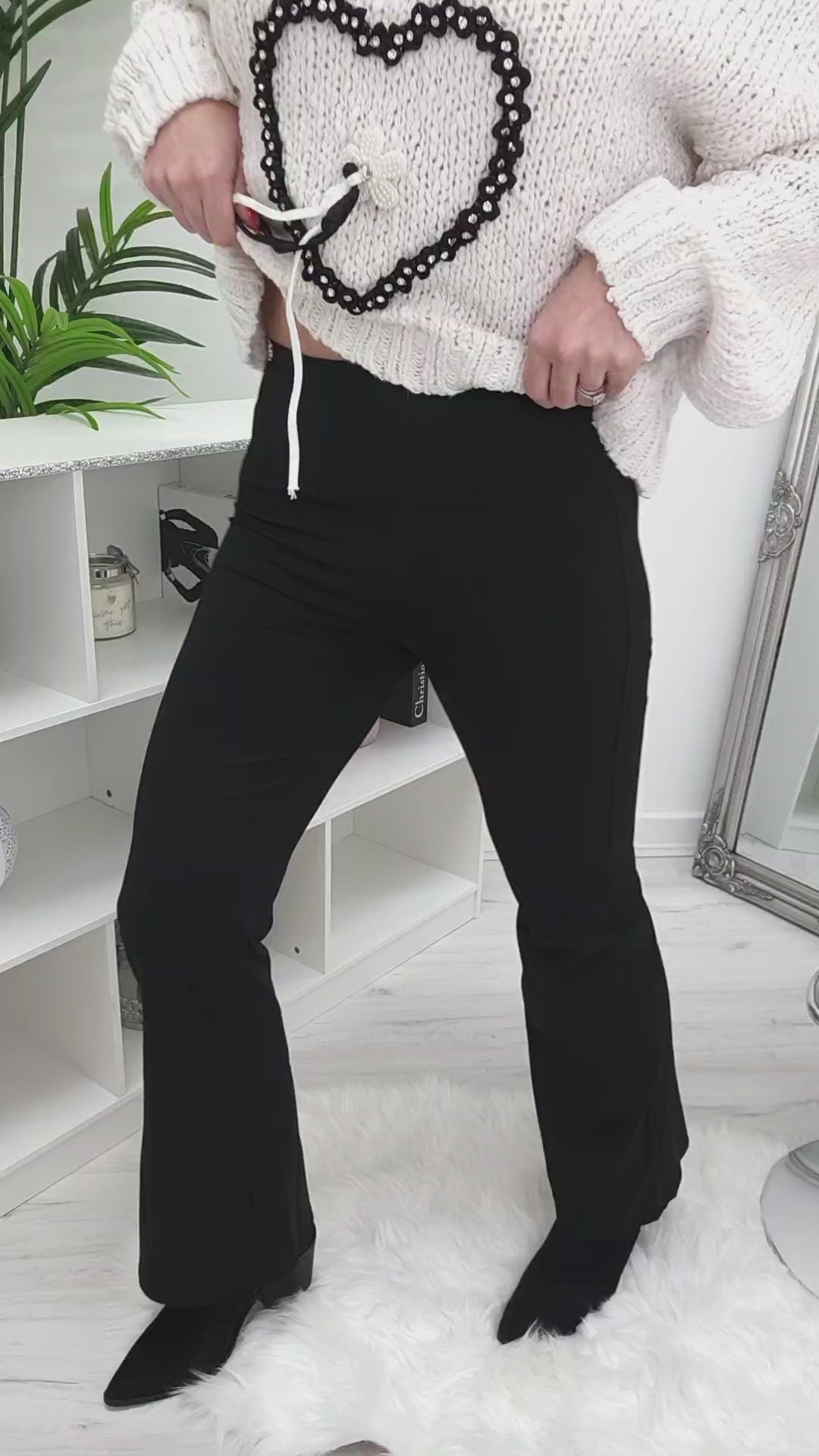 Fiona Flared Energy Leggings - Black (Choose your Size)