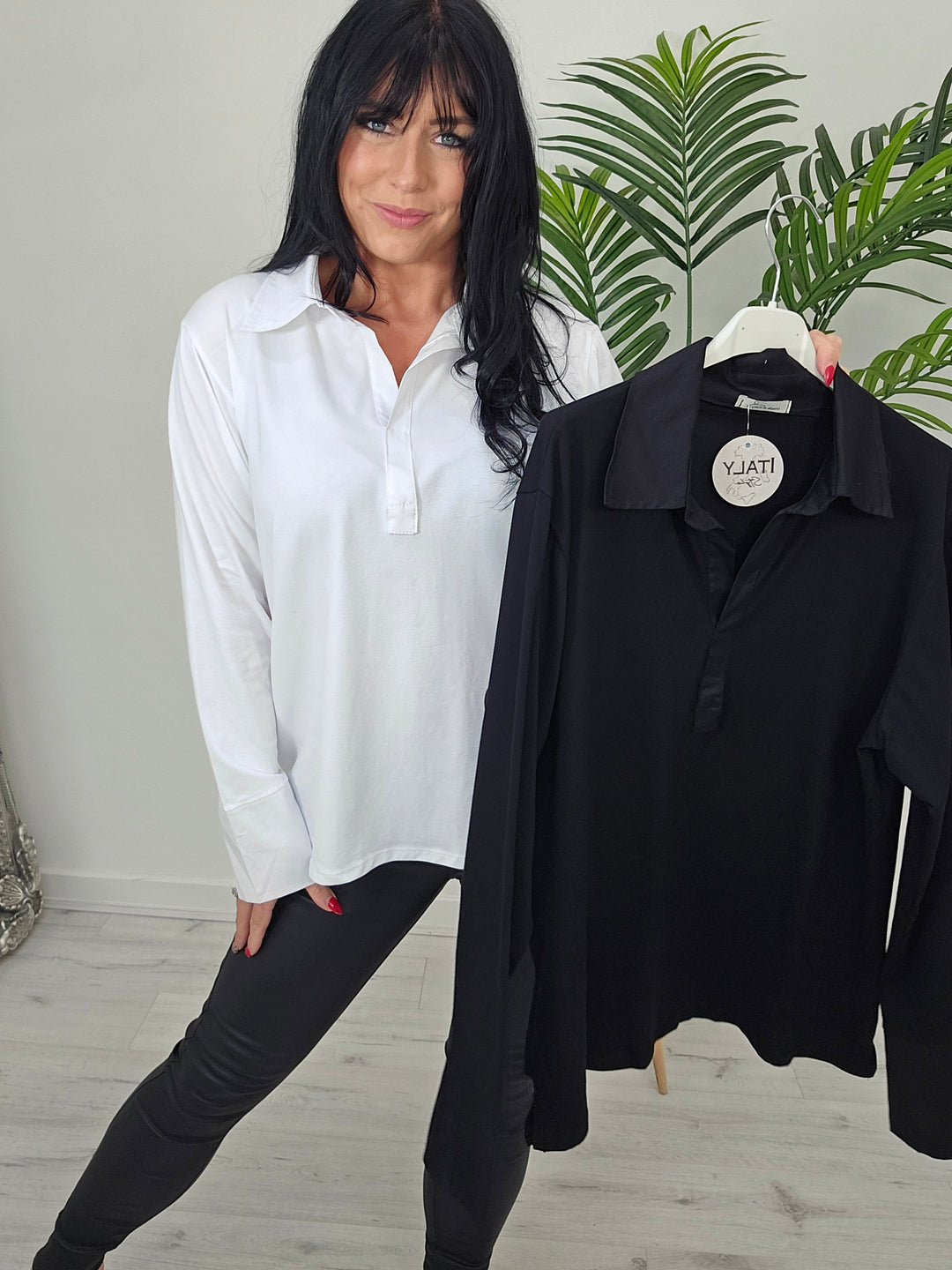 Lisa Layering Shirt (Stretch) - One Size - fits up to Size 18/20 - Black