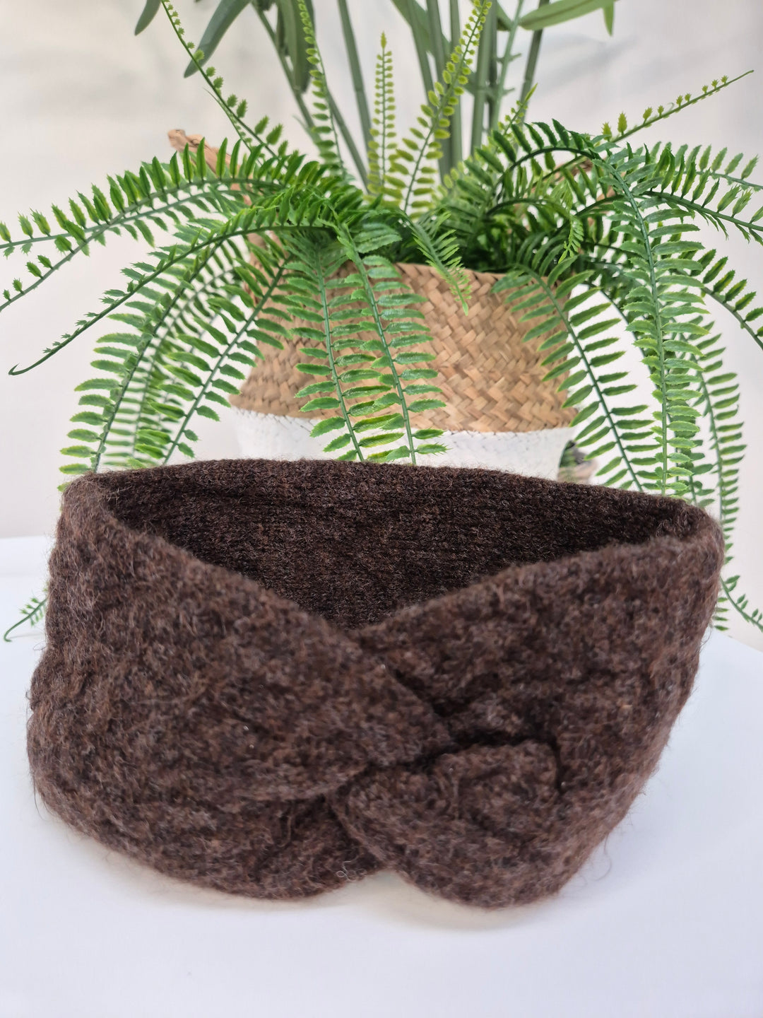 Cable Knit Headband - Chocolate
