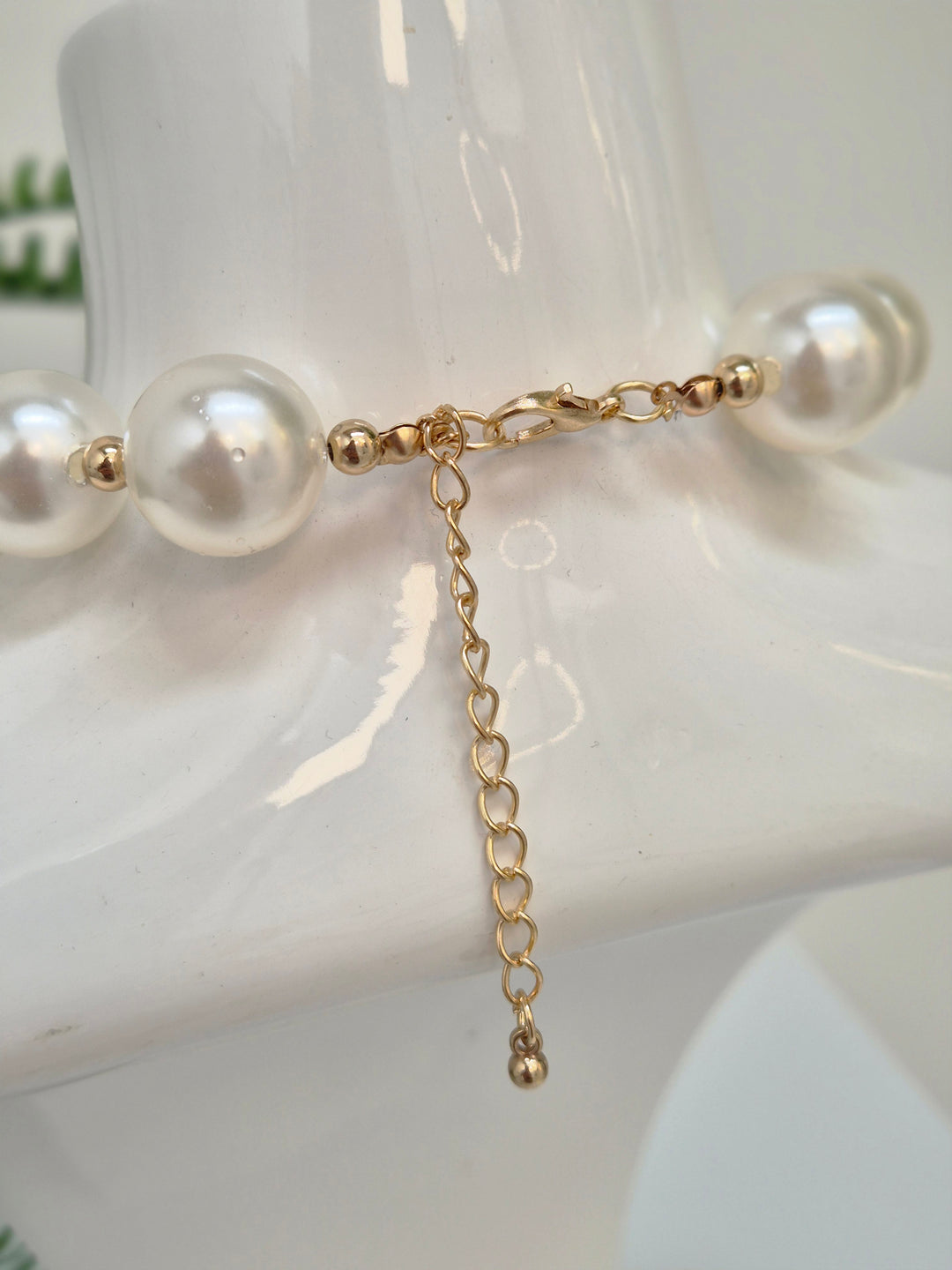 Starfish & Pearl Statement Necklace - Gold Tone