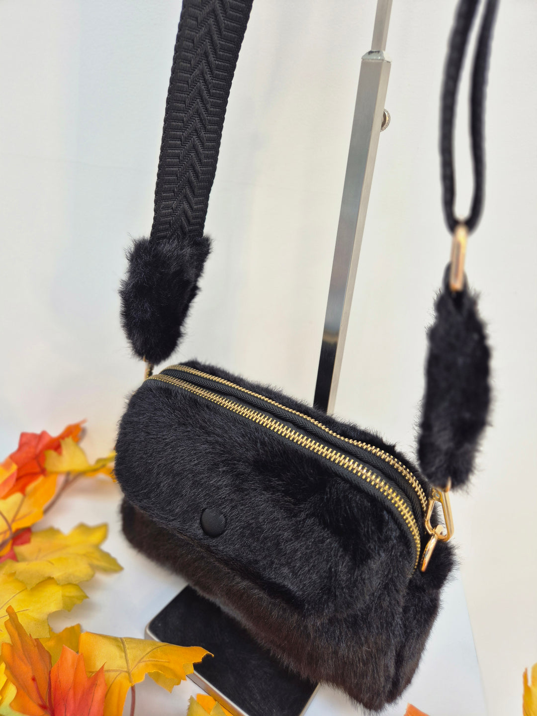 Oslo Faux Fur Bag - Black