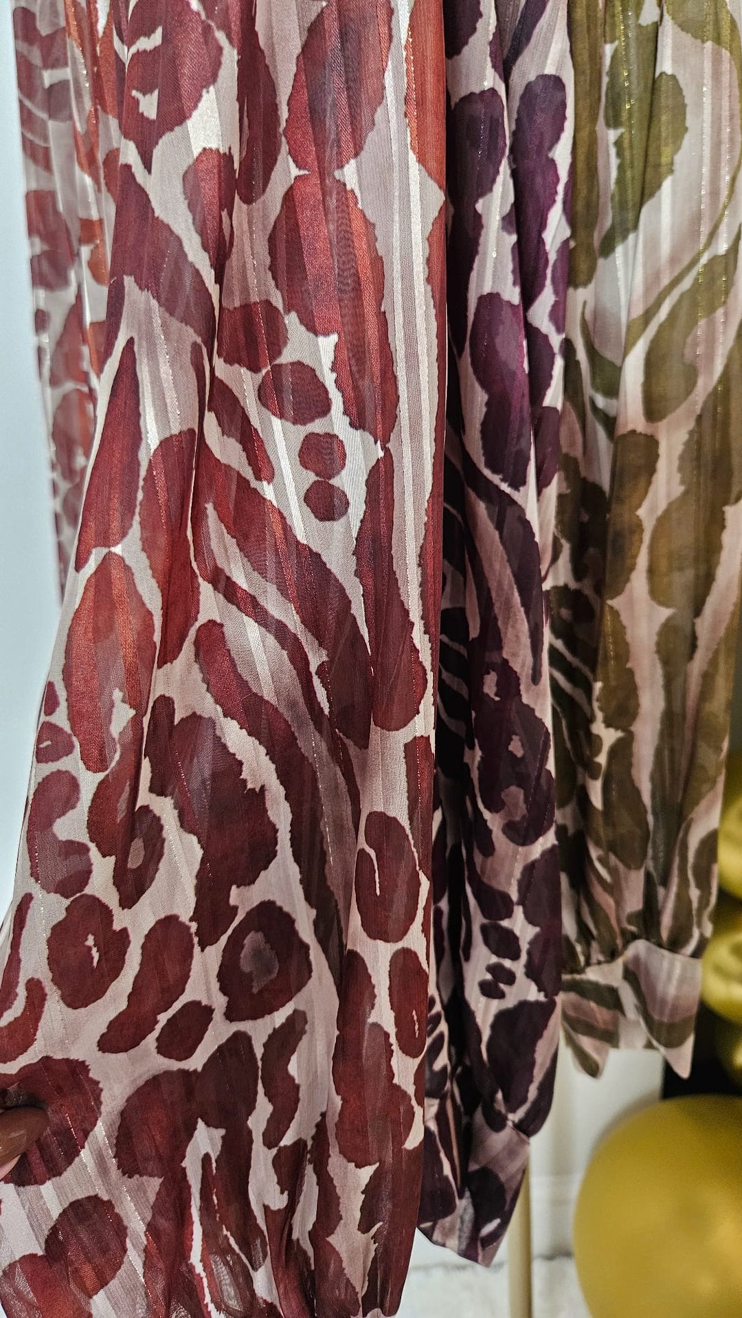 Vicky High Neck Shimmer Blouse - (One Size fits from Size 8/10 up to Size 16) - Chocolate