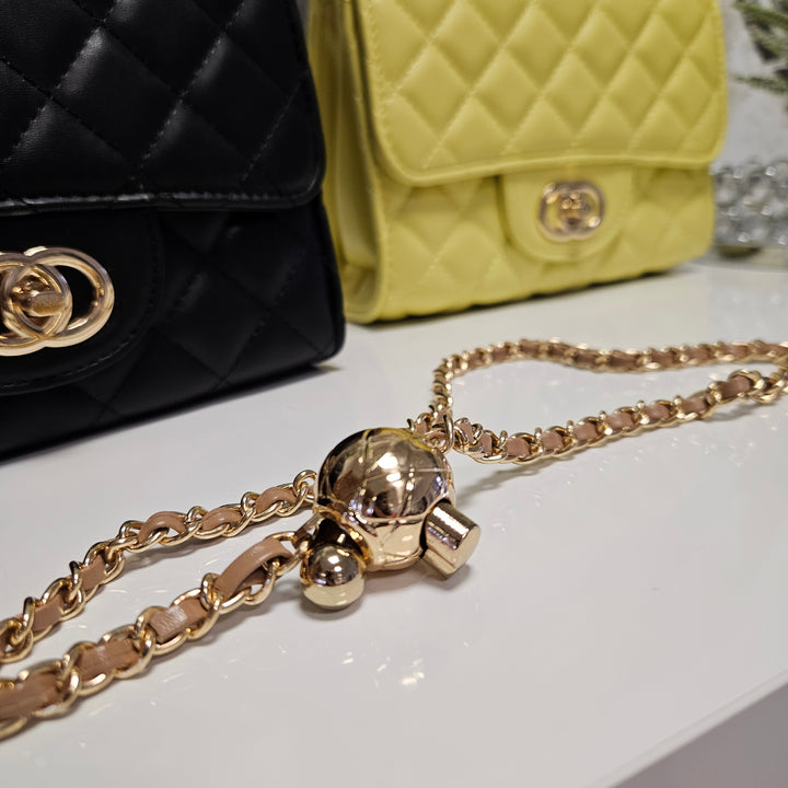 Coco Quilted Clasp Bag - Lemon