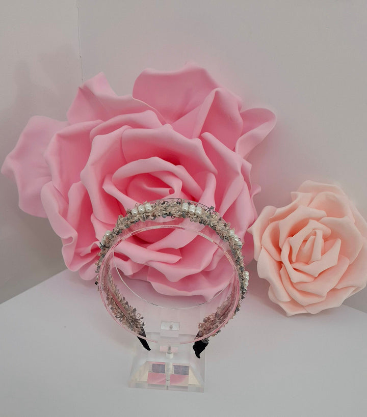 Boucle Headbands with Pearls - (choose your Colour)