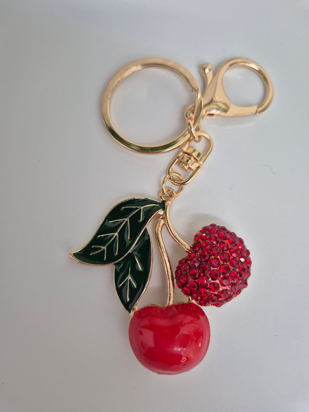 Cherries Keyring/Handbag Charm - Red