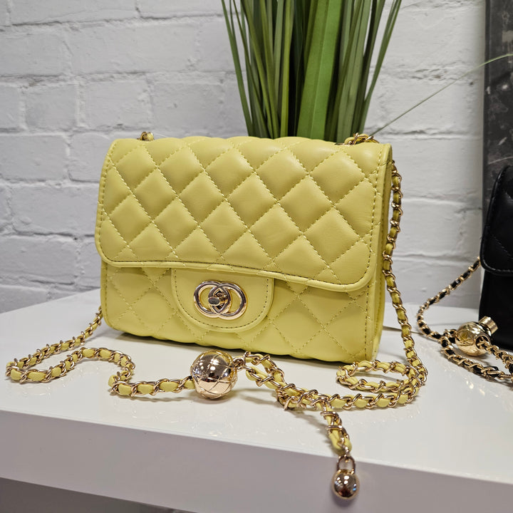 Coco Quilted Clasp Bag - Lemon