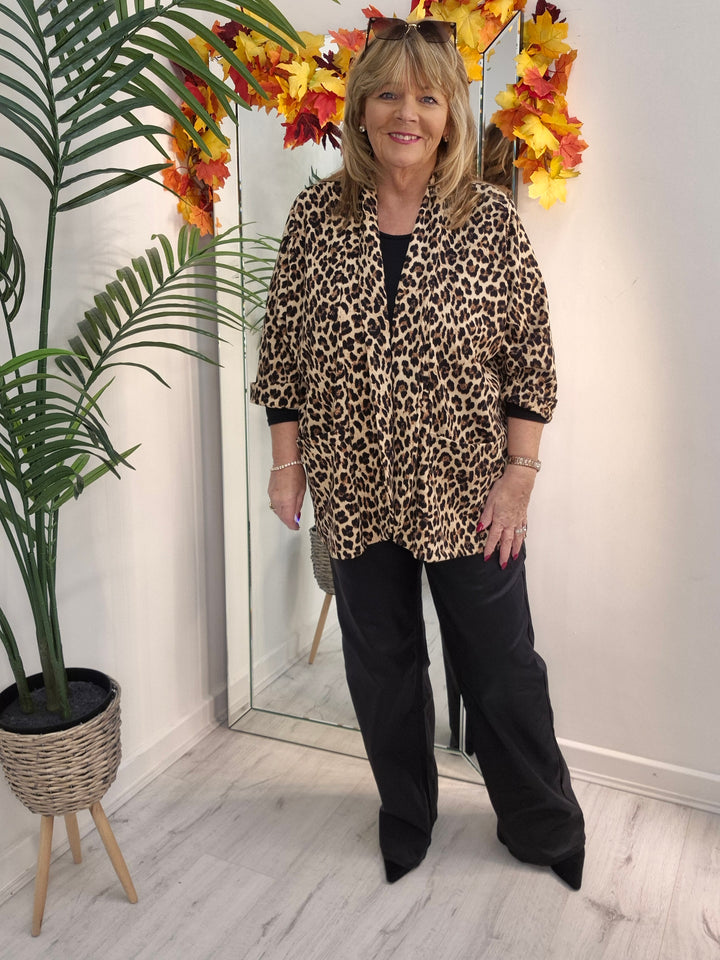 Zelda Leopard Print (choose Jacket or Trousers)-  (One Size/Curvy - fitting from Size 16/18 to Size 20/22)