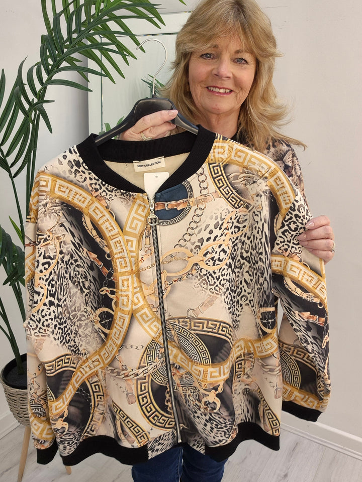 Diva Bomber Jacket - choose your Design (Oversized - fits 14 to Size 20) - Chain Print