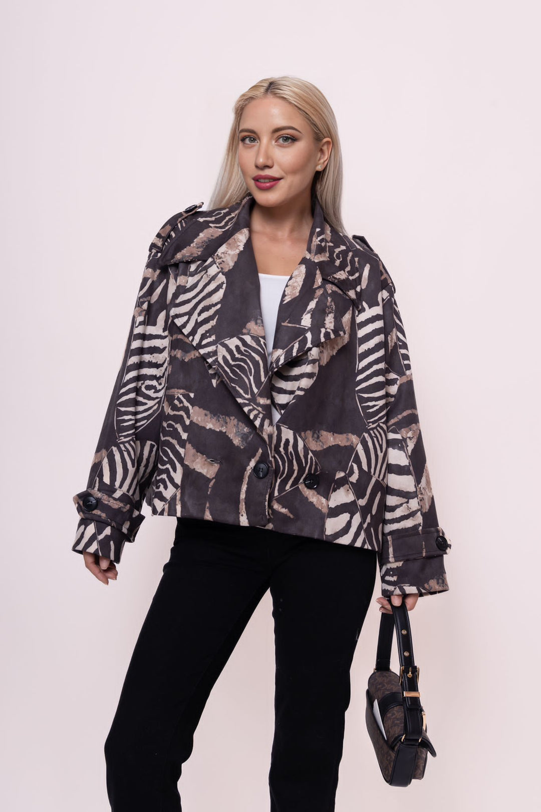 Suzie Suedette Biker Jacket (Loose Fit, fits from Size 12 up to Size 18) - Black