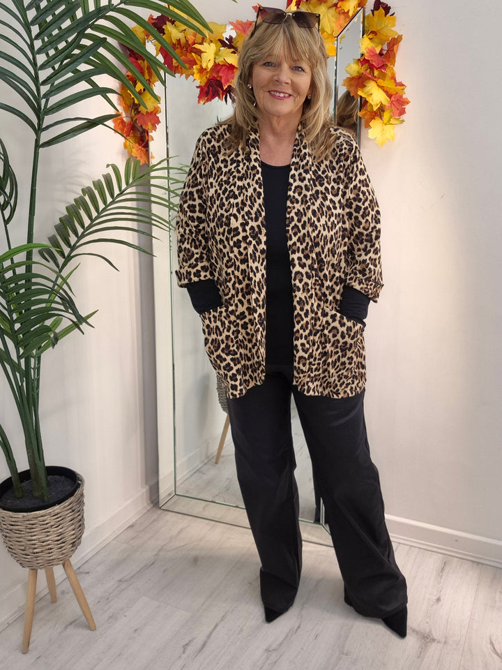 Zelda Leopard Print (choose Jacket or Trousers)-  (One Size/Curvy - fitting from Size 16/18 to Size 20/22)