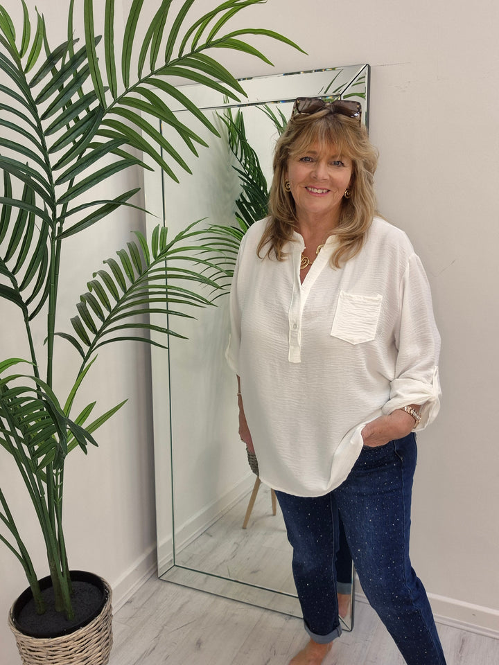 Aurora Sparkly G Smack Mom Jeans - Dark Denim Stonewashed (choose your Size)