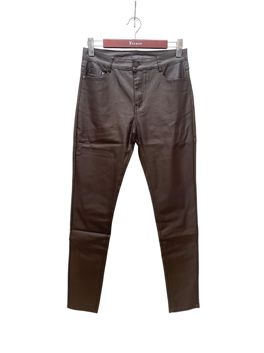 G Smack PU Coated Jeans - Chocolate (all Sizes)