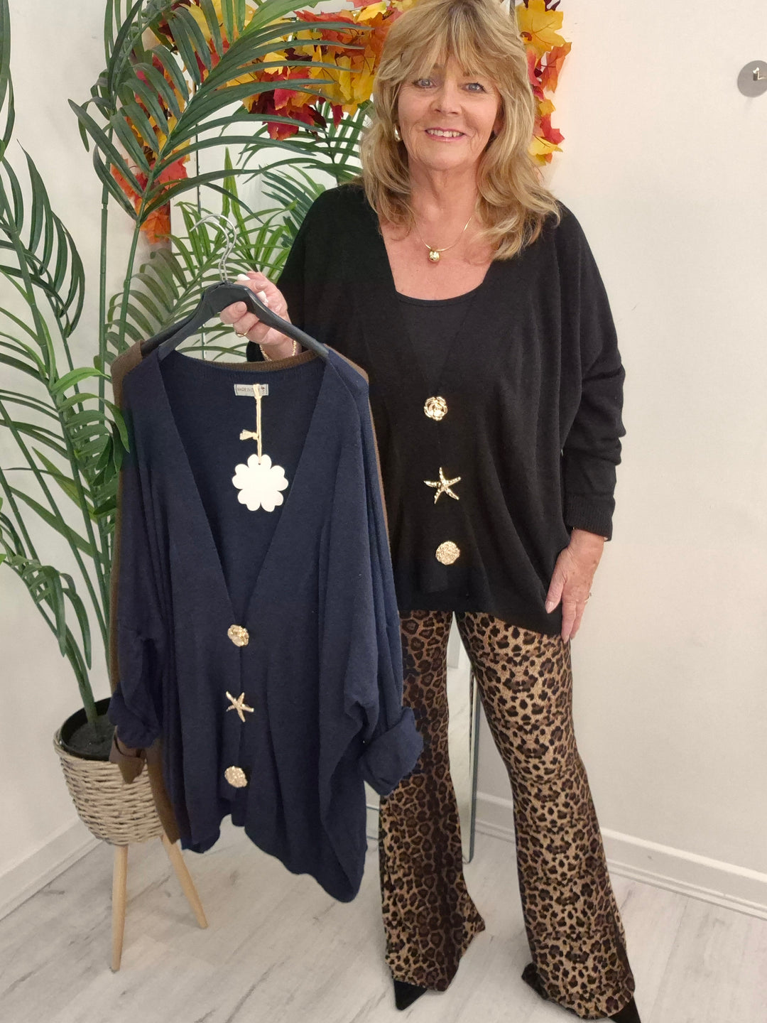 Sally Super Soft Cardigan - Navy (Oversized, fits from Size 14 to Size 20)