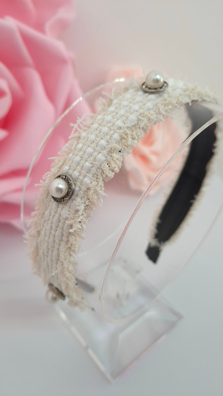 Boucle Headbands with Pearls - (choose your Colour)