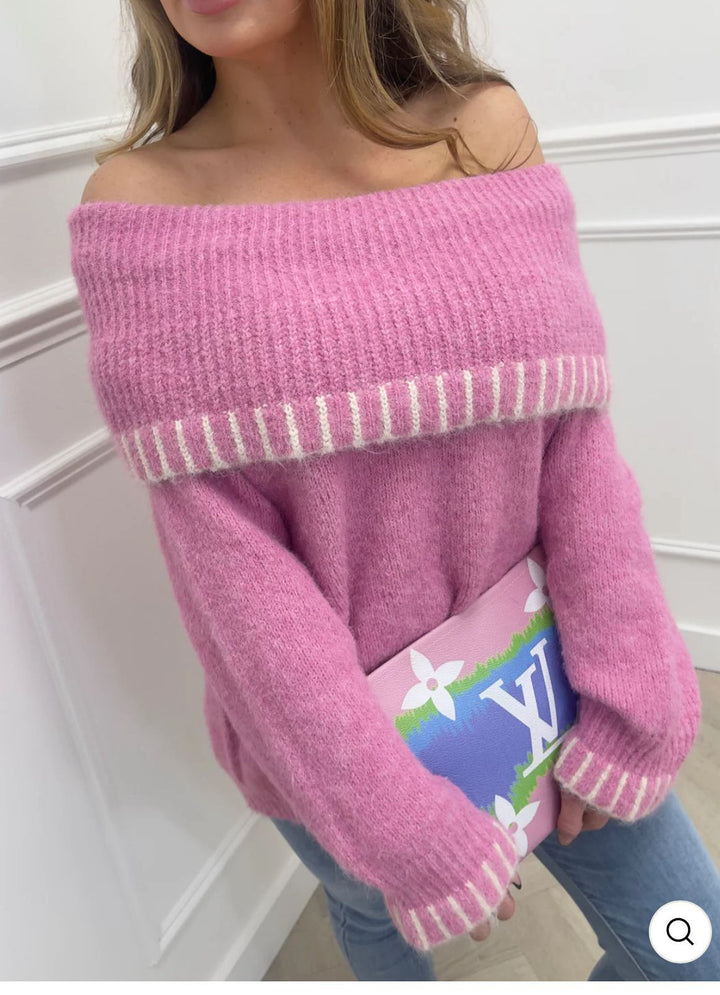 Sarah Off The Shoulder Jumper - (choose your Colour)
