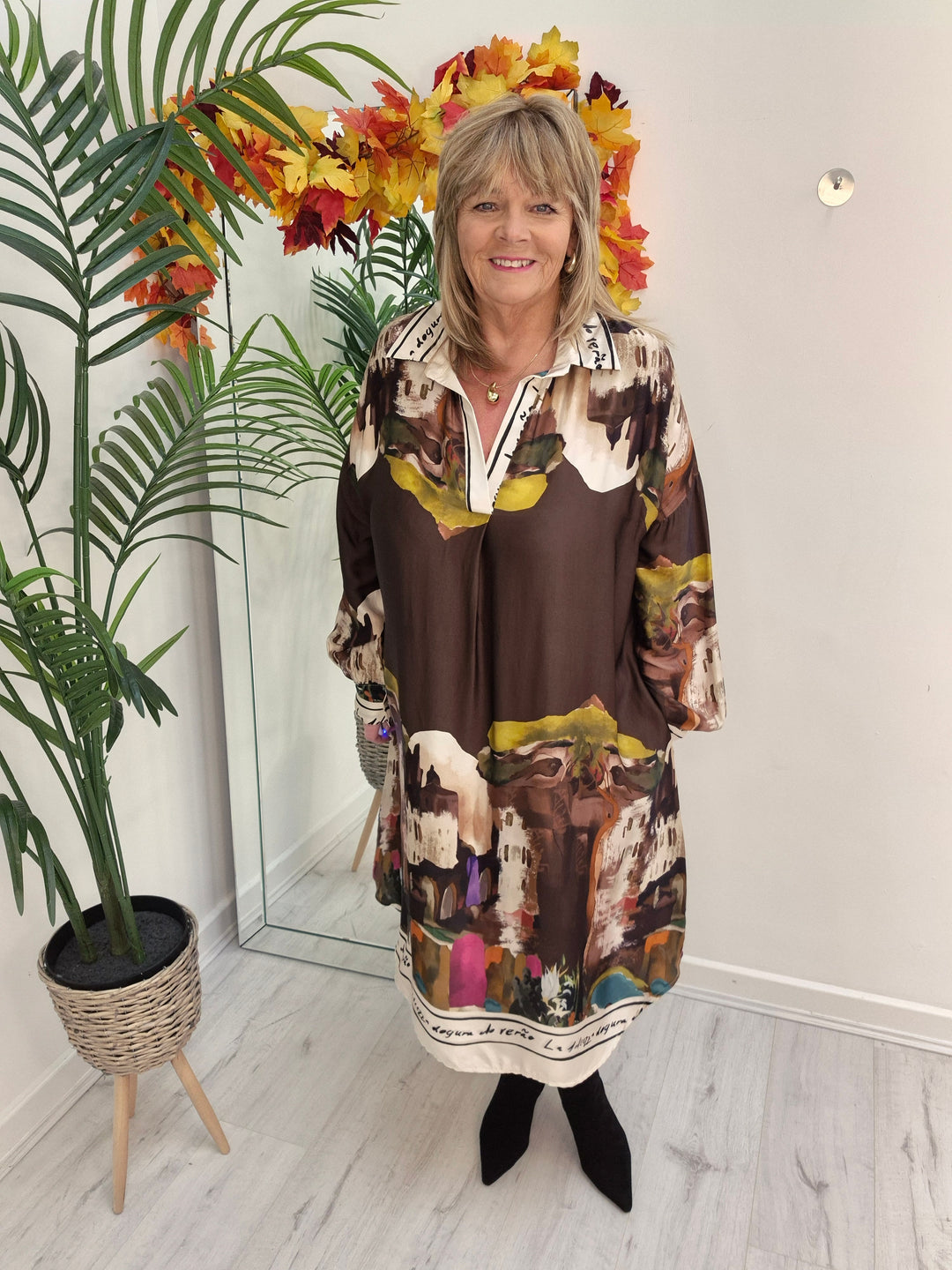 Amalfi Silk Dress - Chocolate - (One Size - fitting from Size 14 to Size 20)