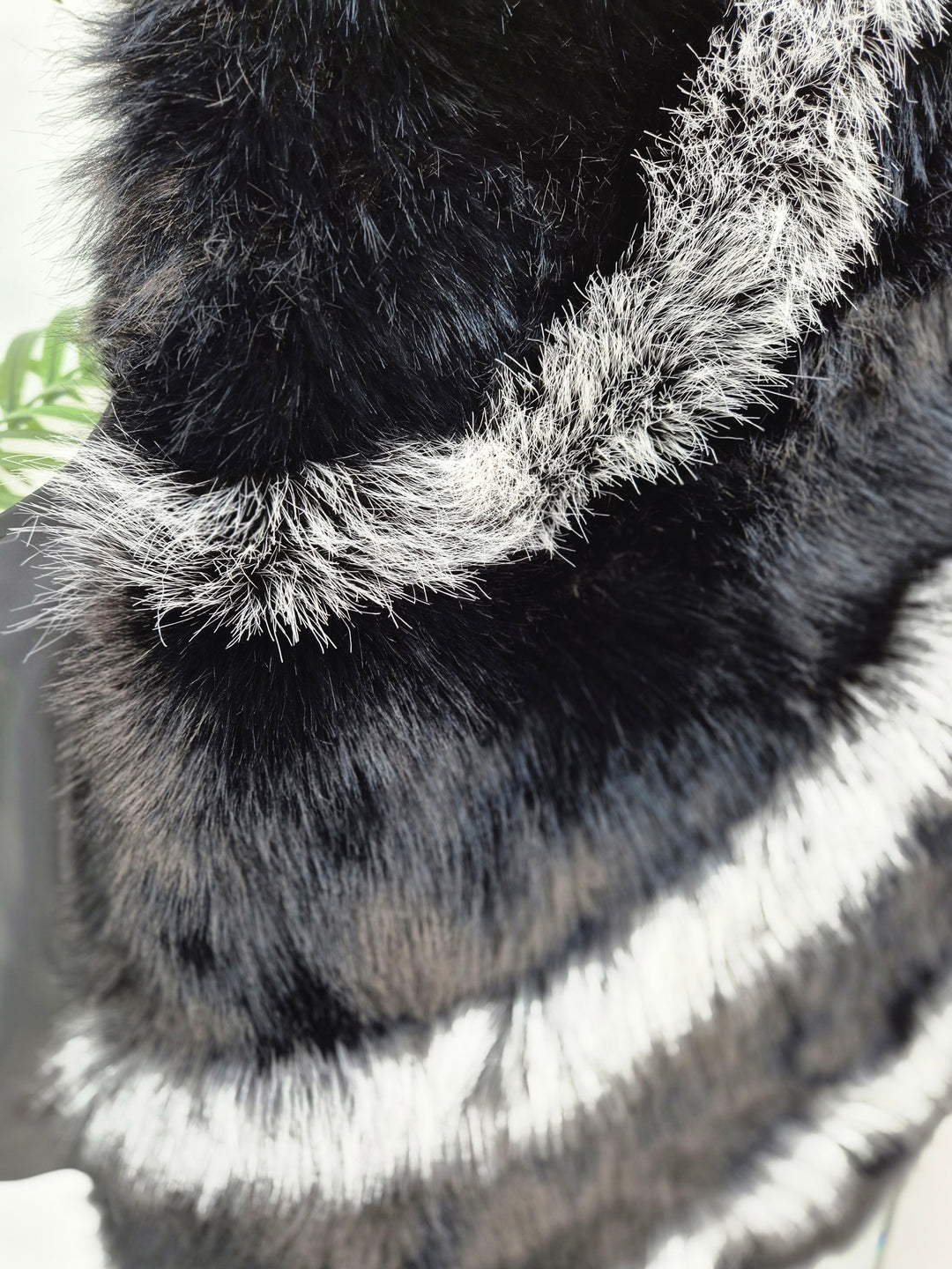 Oslo Faux Fur Two Tone Gilet with Crystal Fastenings - Black (One Size - fits up to Size 10 up to Size 16)