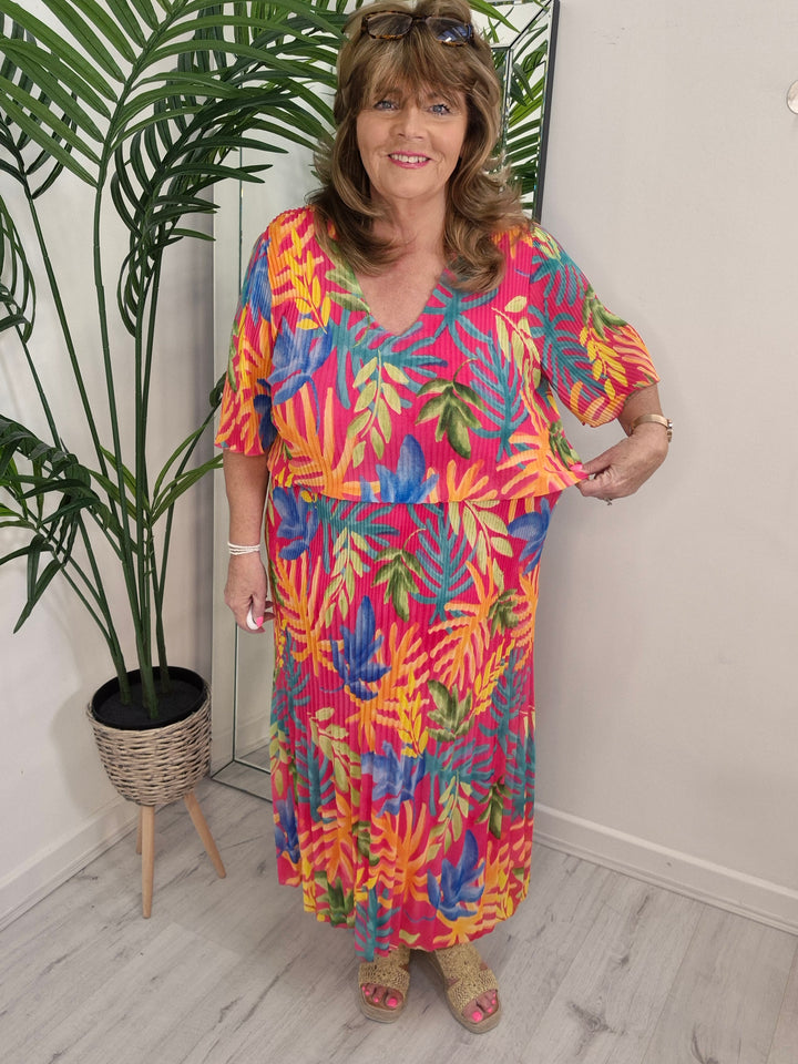 Palm Midi Dress  - (choose your Size & Colour)