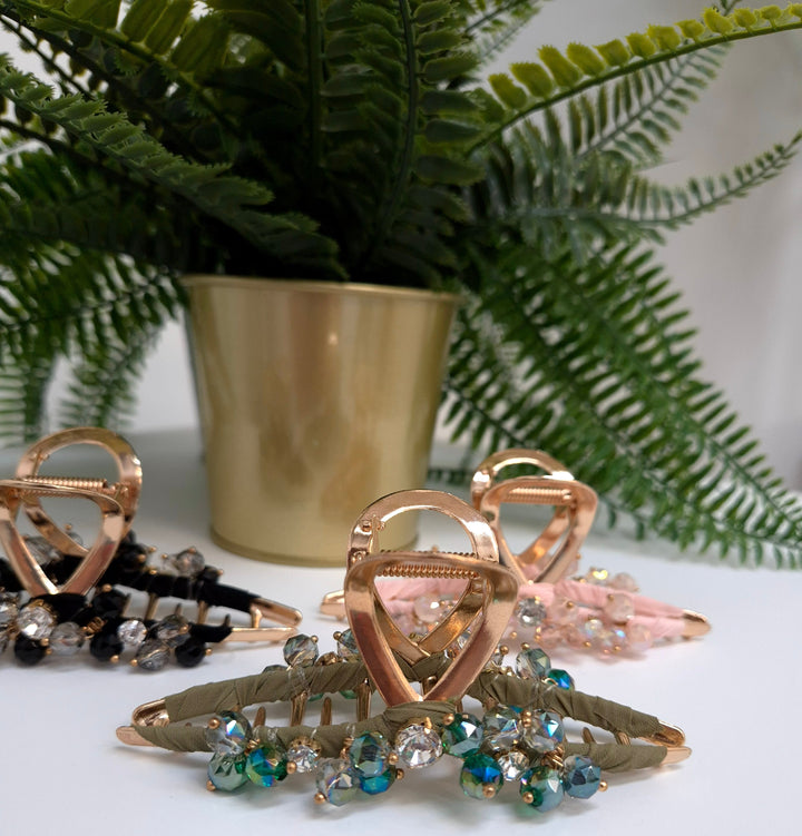 Crystal Beaded Hair Clip (choose your Colour)