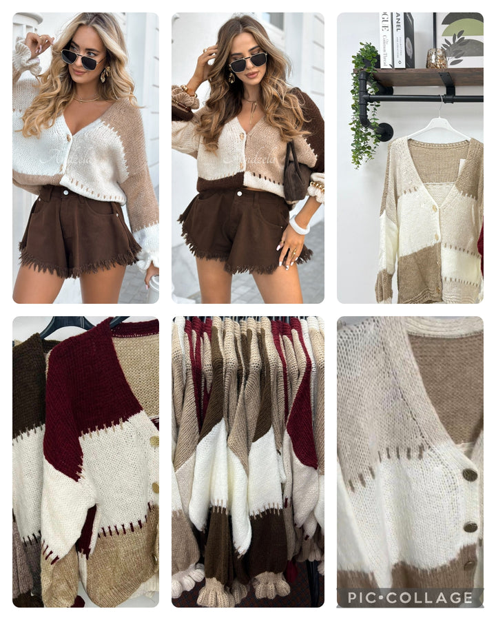 Patsy Patchwork Cardigan - (choose your Colour) - One Size fits up to Size 16