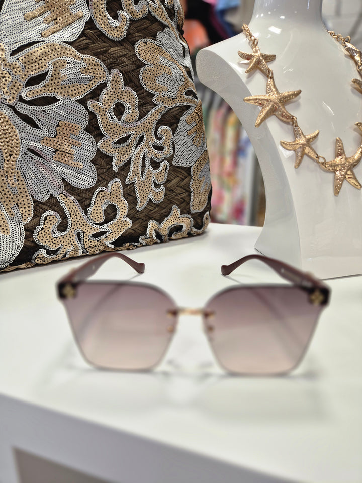 Sunglasses Crystal Flower - Chocolate