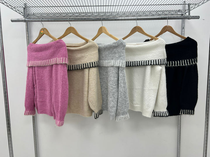 Sarah Off The Shoulder Jumper - (choose your Colour)