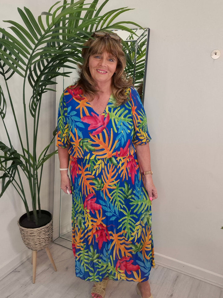 Palm Midi Dress  - (choose your Size & Colour)