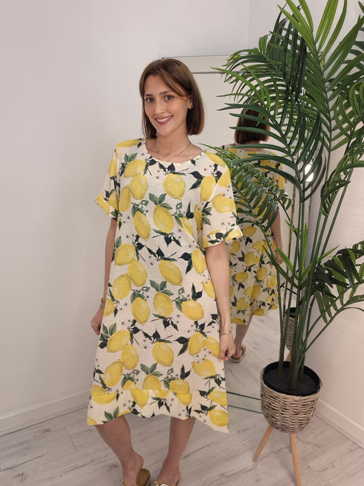 Santorini Dress - Lemons