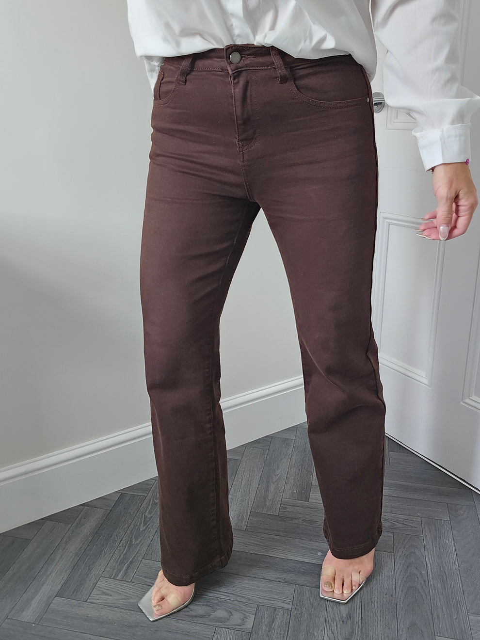 My Tina's Premium Wide Leg Jeans  - Chocolate (choose your Size)