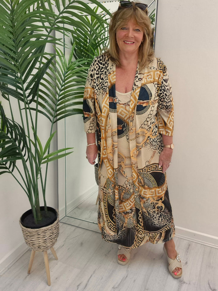 Carla Shimmer in Chain Link (choose Dress or Kimono)