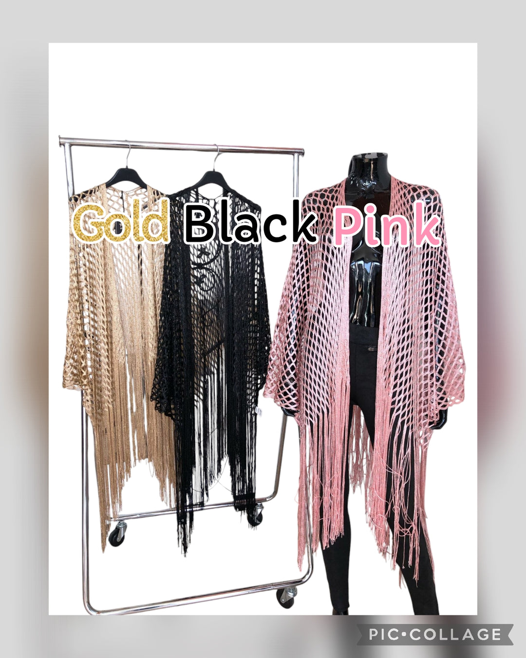 Ibiza Metallic Crochet Kimono - (choose your Colour)