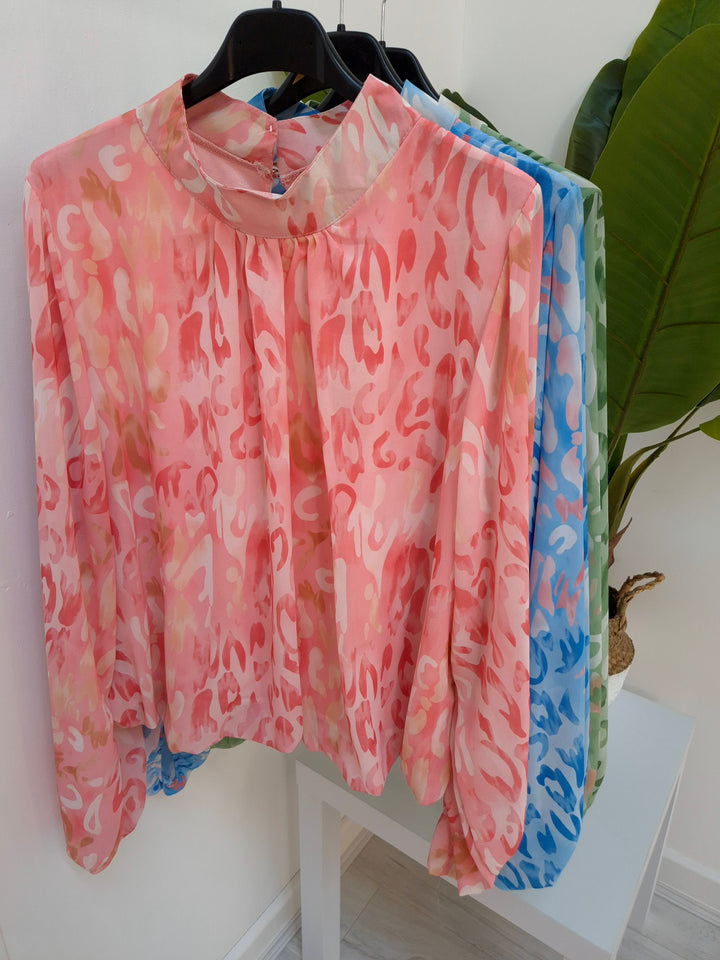 Sadie Leopard Print Blouse - (choose your Colour)