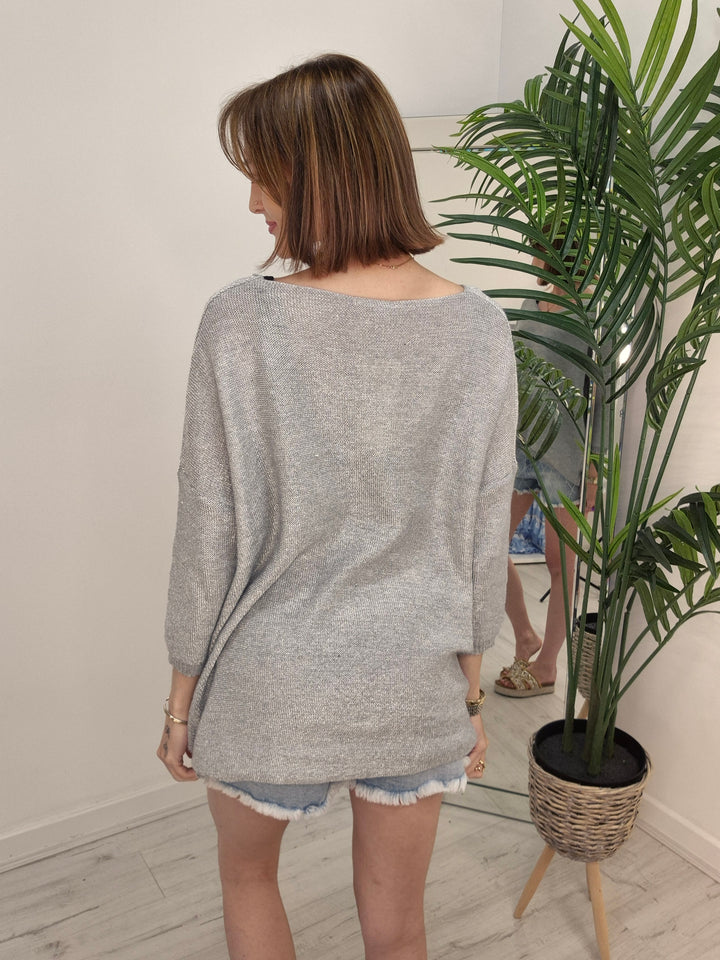 Alana Metallic Hi Lo Top (choose your Colour)