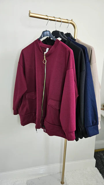 Eleanor Drawstring Jacket - (One Size/Curvy - fits from Size 14 up to Size 18/20) - Wine