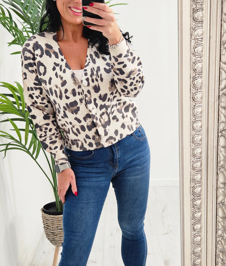 Lucia Leopard Shimmer Cardigan -  (choose your Colour)