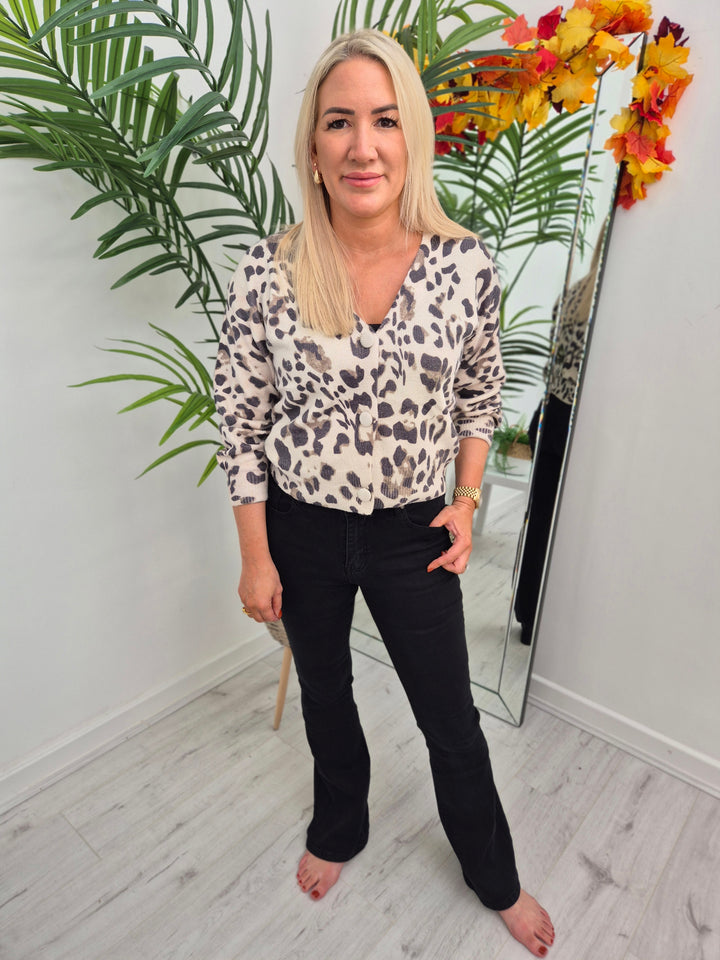 Lucia Leopard Shimmer Cardigan -  (choose your Colour)