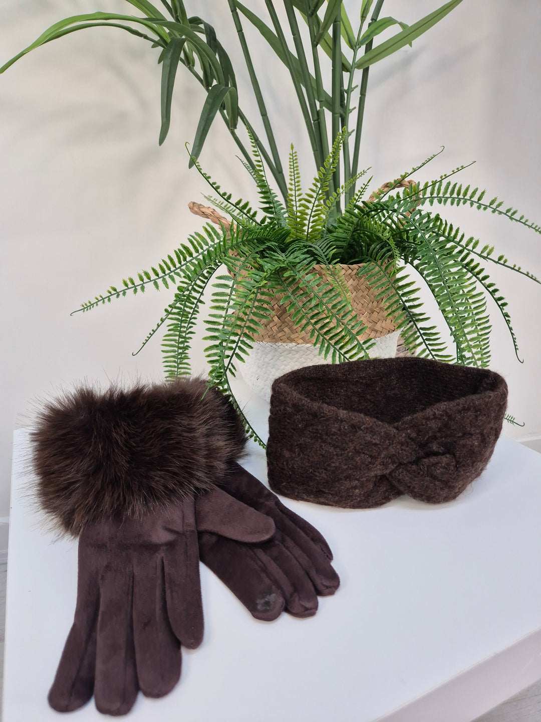 Cable Knit Headband - Chocolate