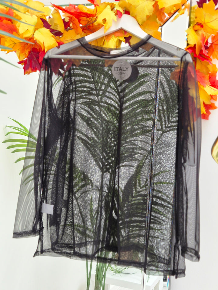 Layla Layering Mesh Top (One Size/Curvy - fits up to Size 16/18) - Black