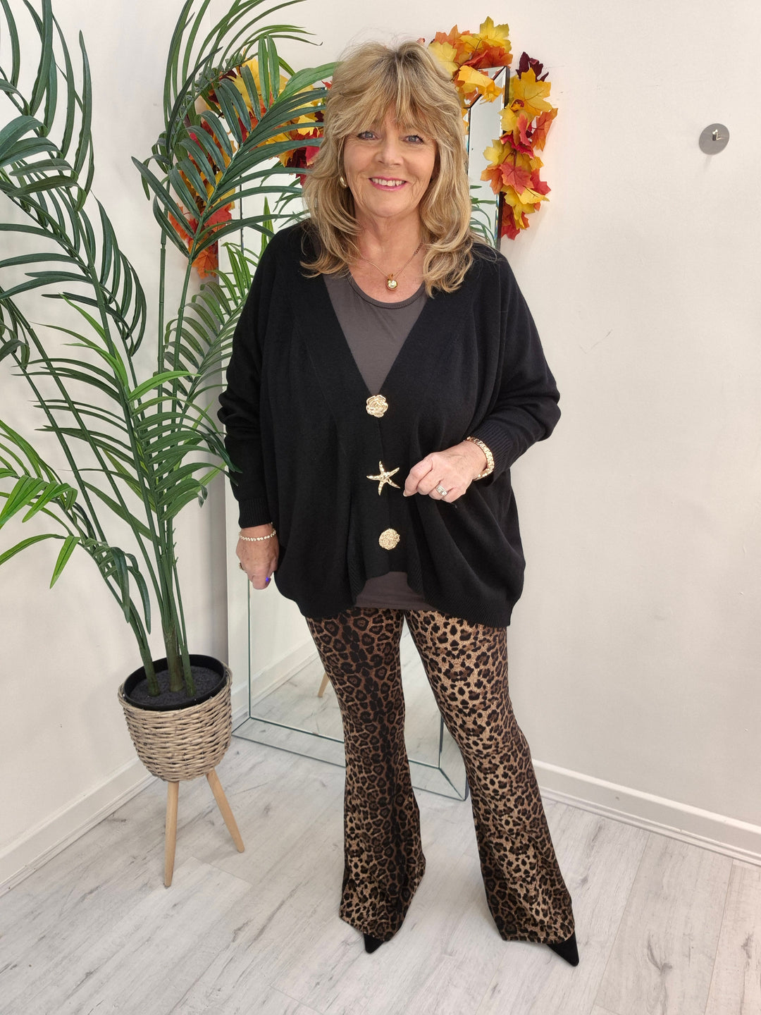 Lizzy Leopard Flared Leggings (Soft Touch) - (choose your Size)