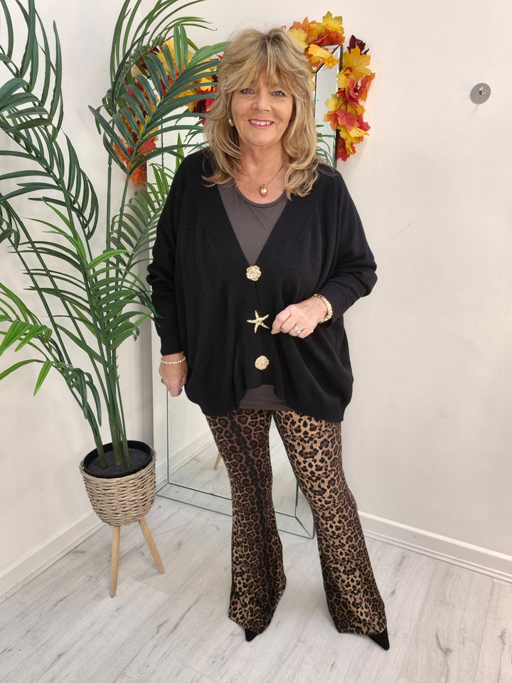 Lizzy Leopard Flared Leggings (Soft Touch) - (choose your Size)